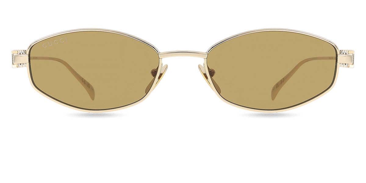 Gucci GG1802S 005, Gold frame, Brown lenses