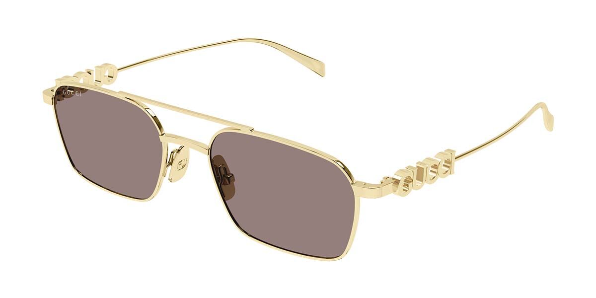 Gucci GG1804S 003, Gold frame, Brown lenses