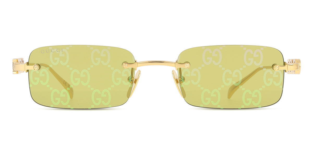 Gucci GG1808S 002, Gold frame, Green lenses