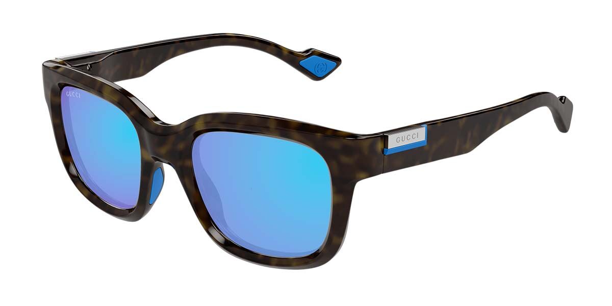 Gucci GG1621S 002, Tortoiseshell frame, Blue lenses