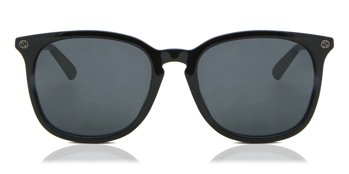 Gucci GG0154SA Asian Fit 001, Black frame, Grey lenses