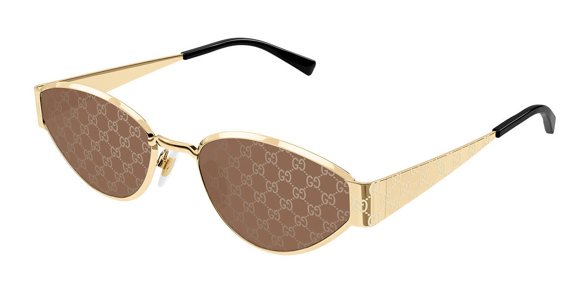 Gucci GG1853S 003, Gold frame, Brown lenses