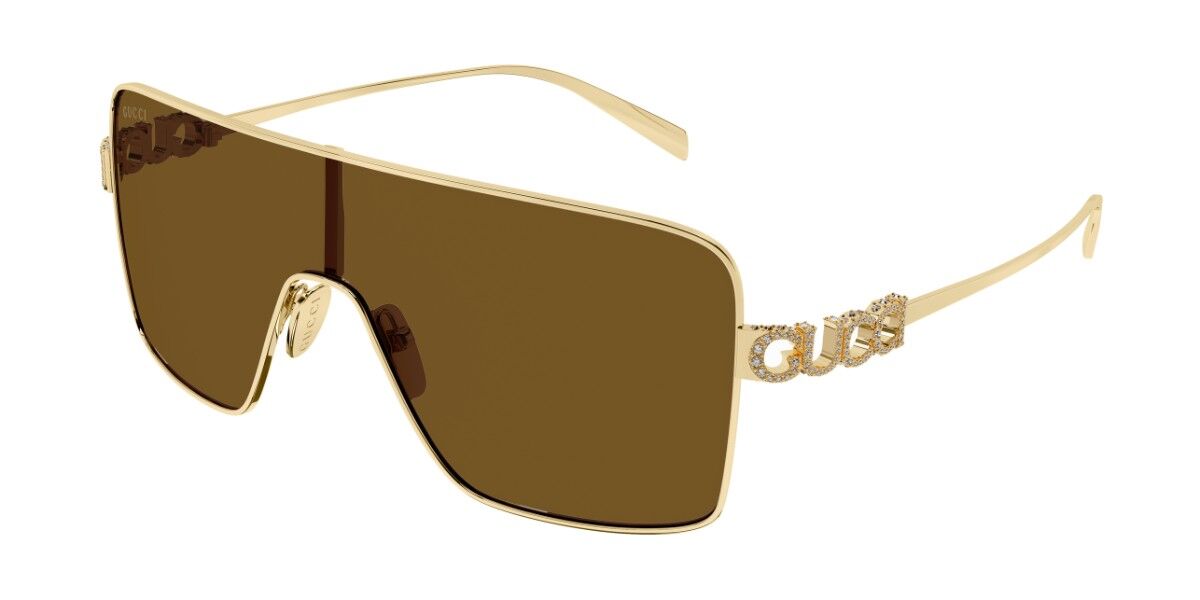 Gucci GG1936S 003, Gold frame, Brown lenses