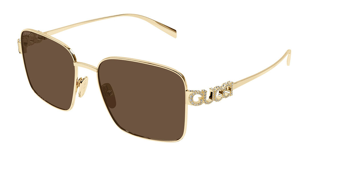 Gucci GG1937S 002, Gold frame, Brown lenses