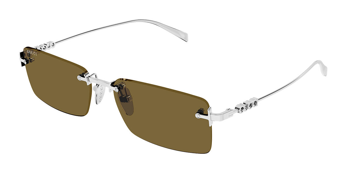 Gucci GG1941S 002, Silver frame, Brown lenses