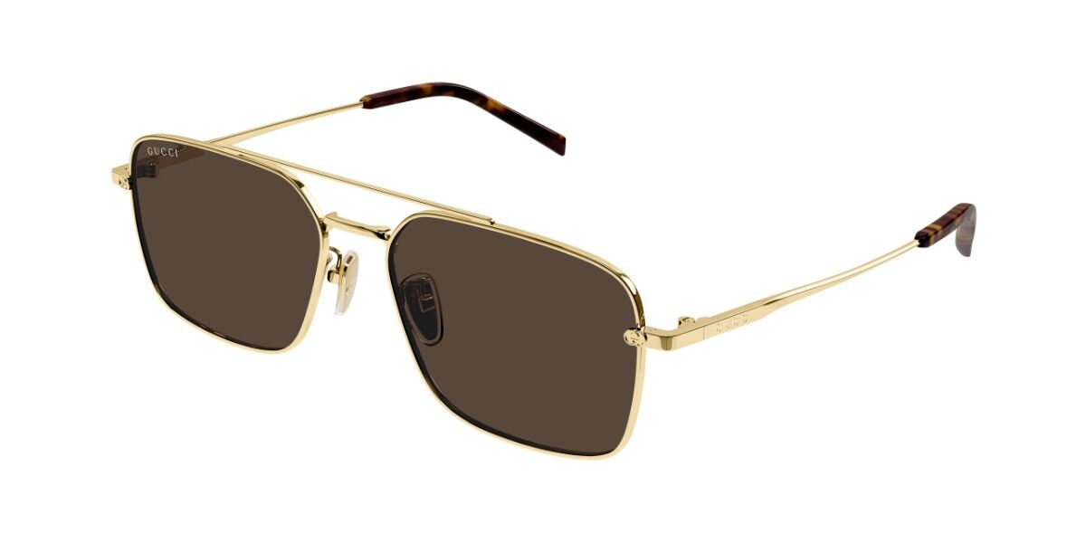 Gucci GG1957SA Asian Fit 002, Gold frame, Brown lenses