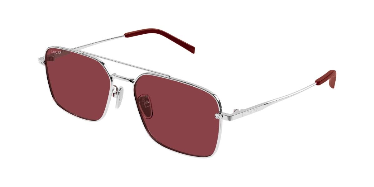 Gucci GG1957SA Asian Fit 004, Silver frame, Red lenses