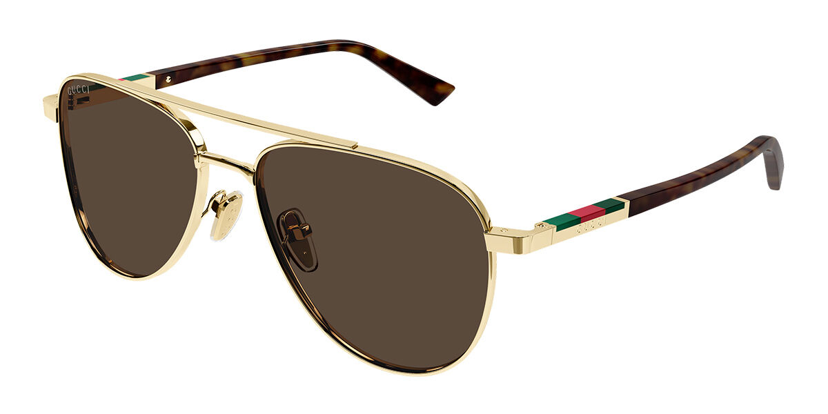 Gucci GG1962S 002, Gold frame, Brown lenses