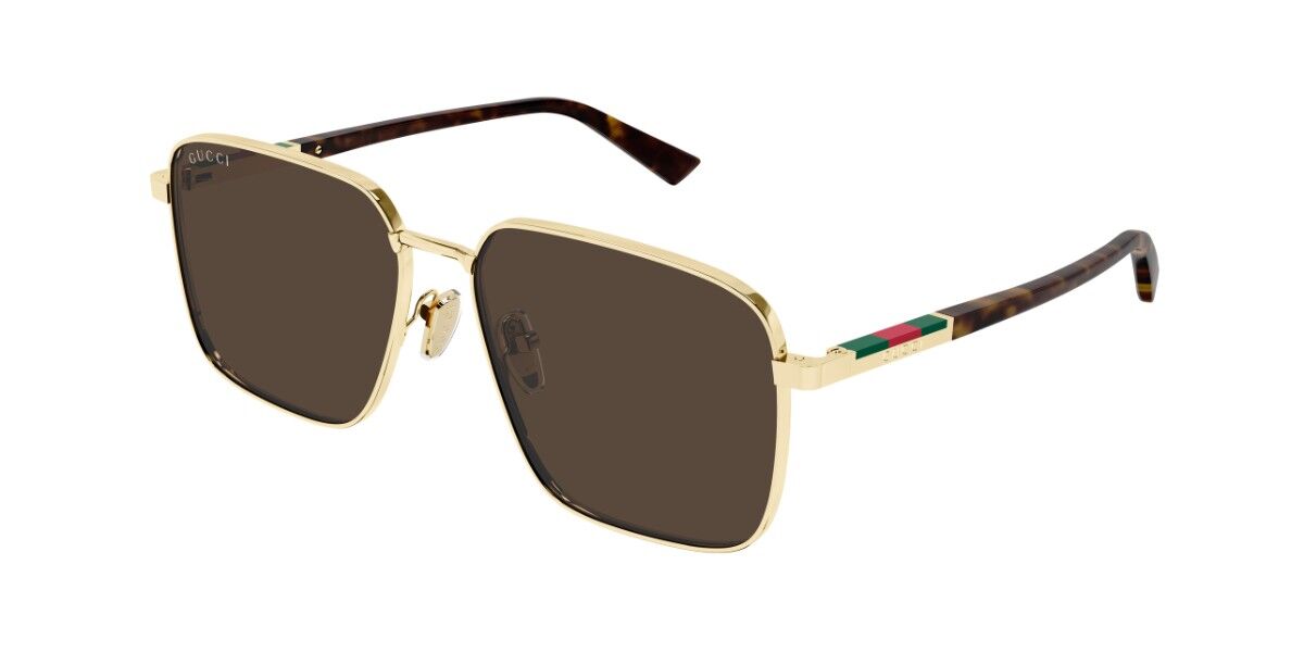 Gucci GG1965SK Asian Fit 002, Gold frame, Brown lenses
