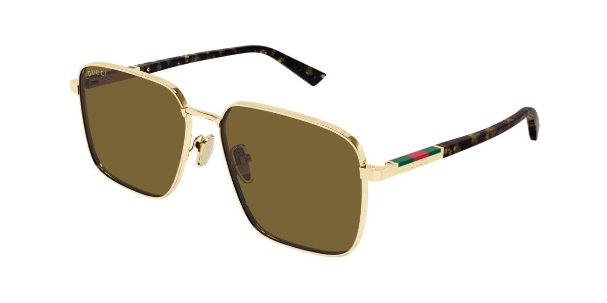 Gucci GG1965SK Asian Fit 003, Gold frame, Brown lenses