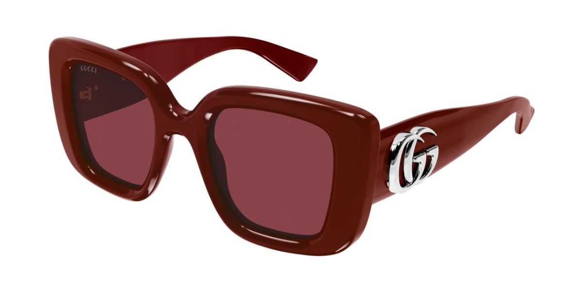 Gucci GG1975S 005, Burgundy frame, Red lenses