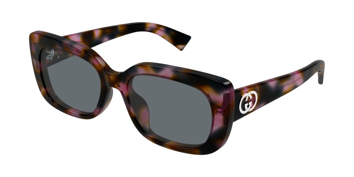 Gucci GG1979SK Asian Fit 003, Tortoiseshell frame, Grey lenses