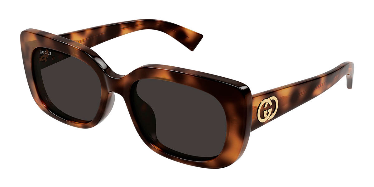 Gucci GG1979SK Asian Fit 002, Tortoiseshell frame, Grey lenses