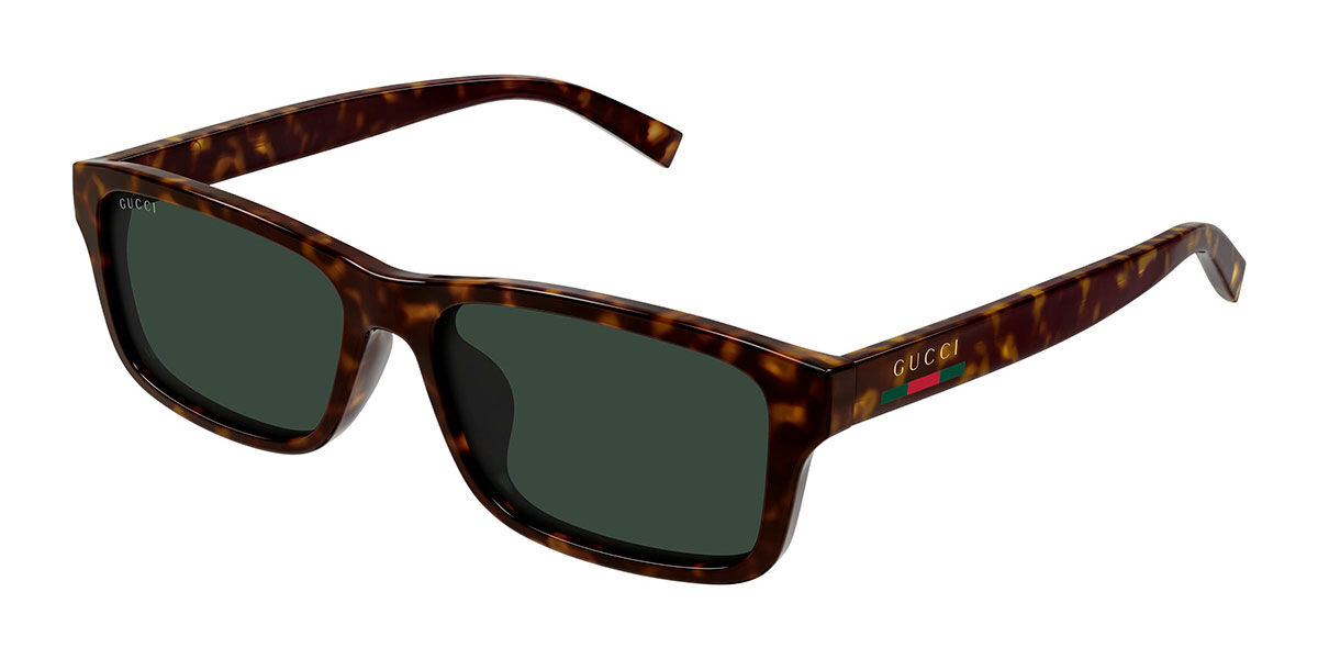 Gucci GG1986SA Asian Fit 002, Tortoiseshell frame, Green lenses