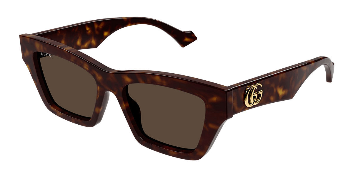 Gucci GG1753S Asian Fit 002, Tortoiseshell frame, Brown lenses