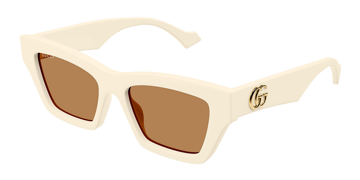 Gucci GG1753S Asian Fit 003, White frame, Brown lenses