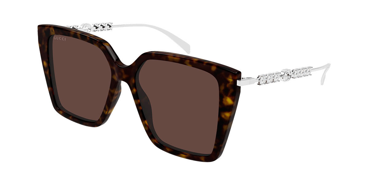 Gucci GG1967S 003, Tortoiseshell frame, Brown lenses