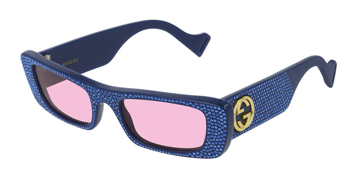 Gucci GG0516S 010, Blue frame, Pink lenses