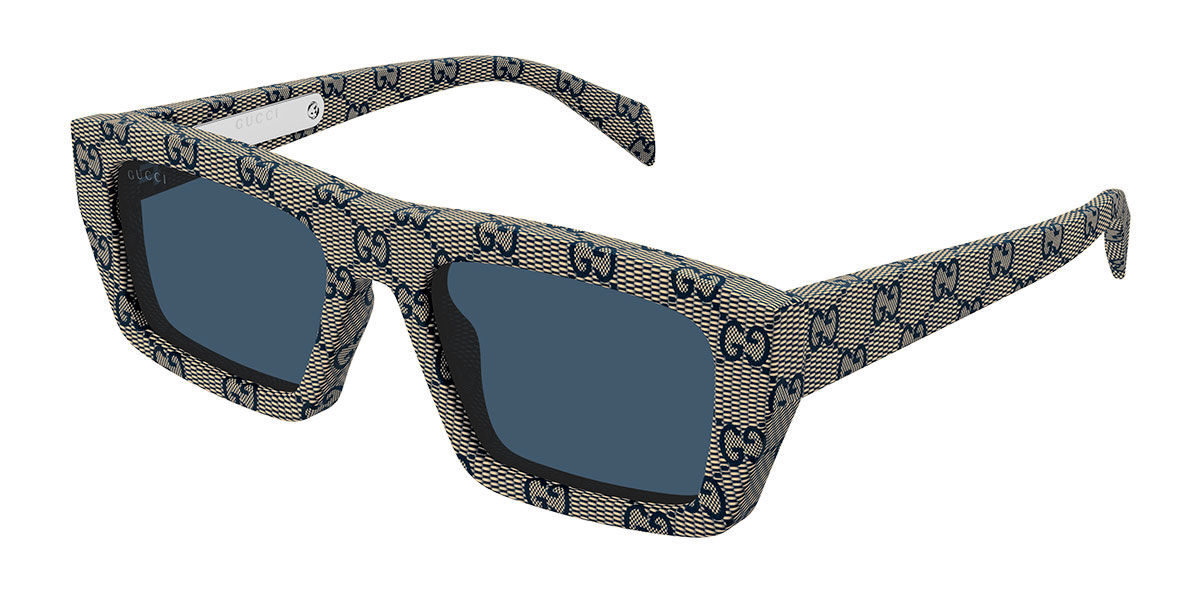 Gucci GG2020S 005, Brown frame, Blue lenses