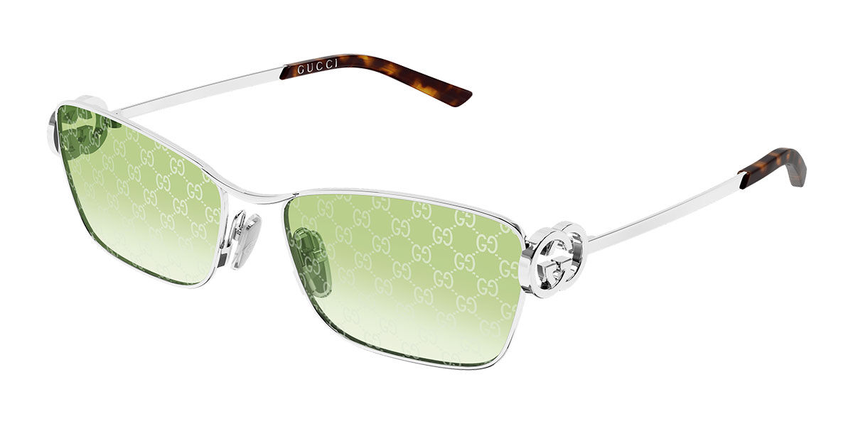 Gucci GG2045S 004, Silver frame, Gradient Green lenses