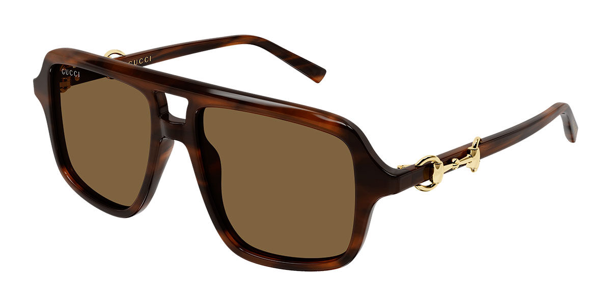 Gucci GG2052S 009, Tortoiseshell frame, Brown lenses