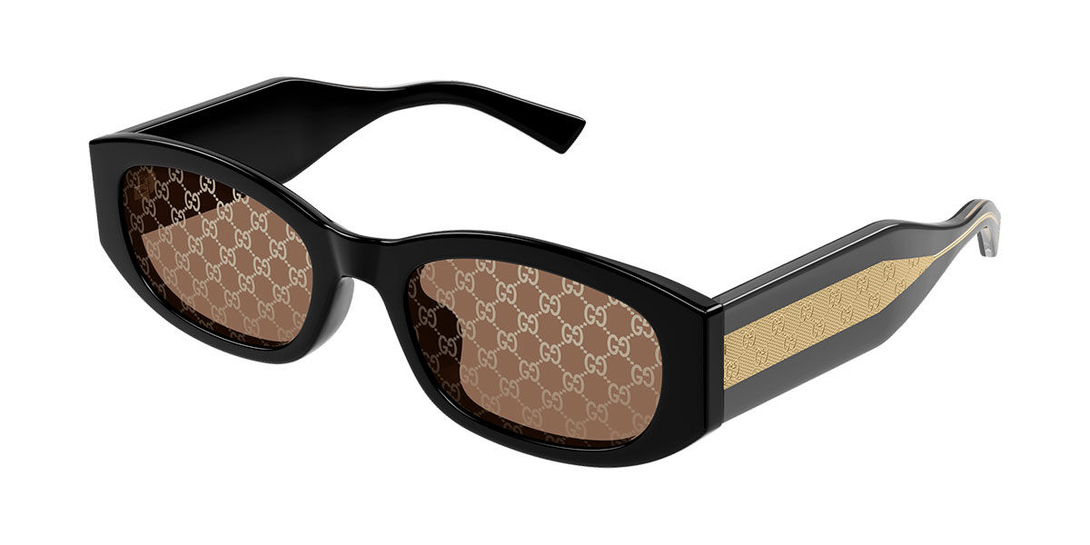 Gucci GG2068SA Asian Fit 004, Black frame, Brown lenses