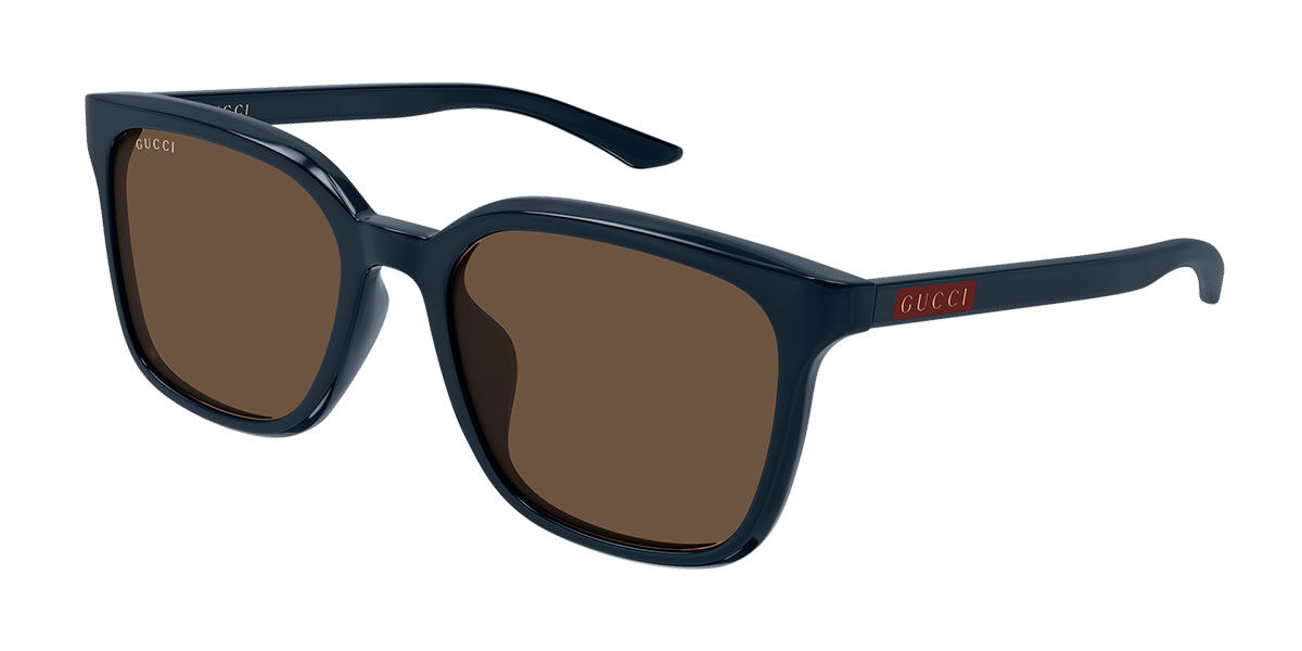 Gucci GG2080SK Asian Fit 004, Blue frame, Brown lenses
