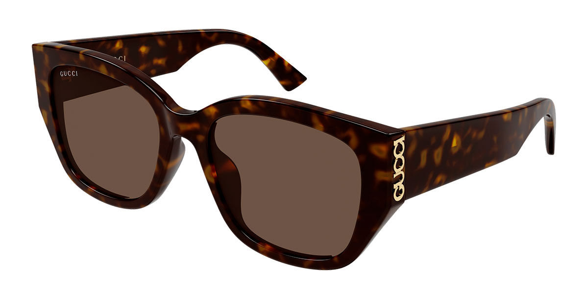 Gucci GG2043SA Asian Fit 002, Tortoiseshell frame, Brown lenses