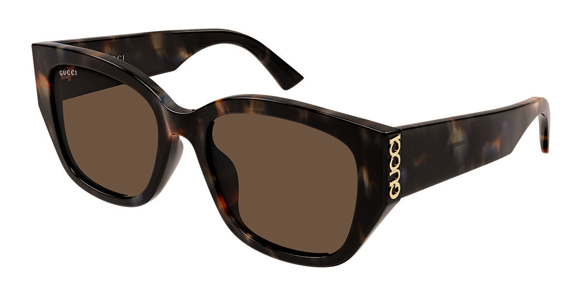 Gucci GG2043SA Asian Fit 003, Tortoiseshell frame, Brown lenses