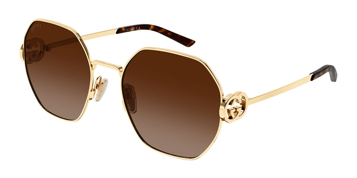 Gucci GG2046S 003, Gold frame, Gradient Brown lenses