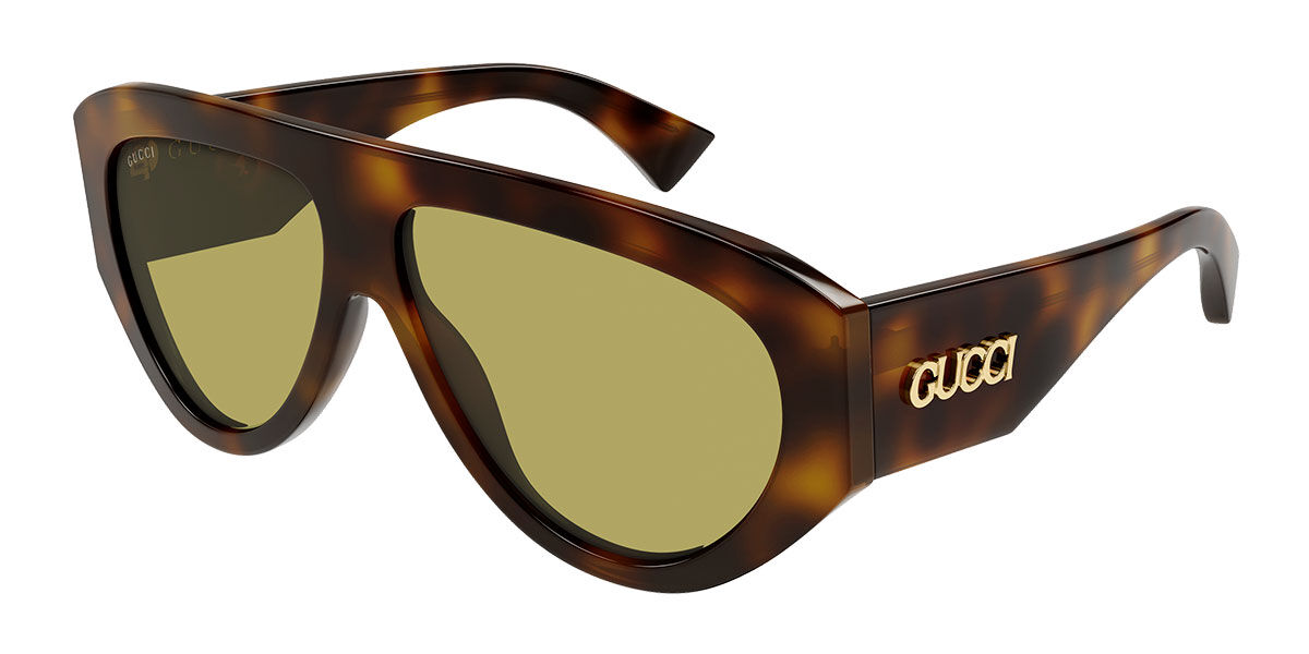 Gucci GG2128S 002, Tortoiseshell frame, Green lenses