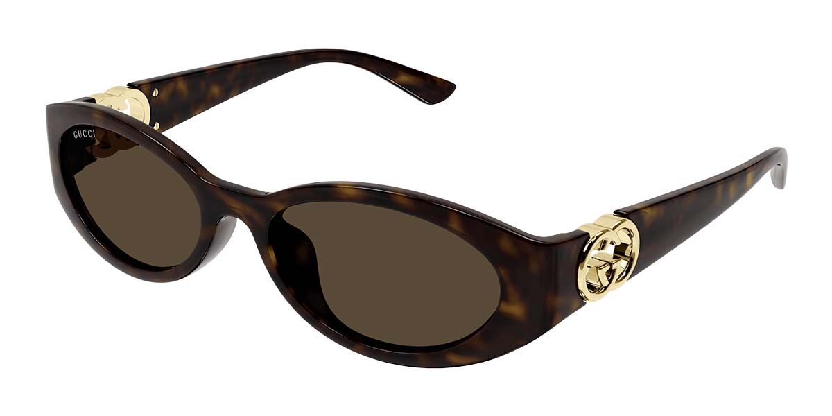 Gucci GG1662SA Asian Fit 002, Tortoiseshell frame, Brown lenses