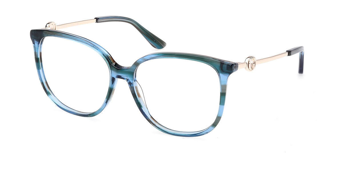 Guess GU50350 092 Women's Eyeglasses Blue Size 56 (Frame Only) - Blue Light Block Available