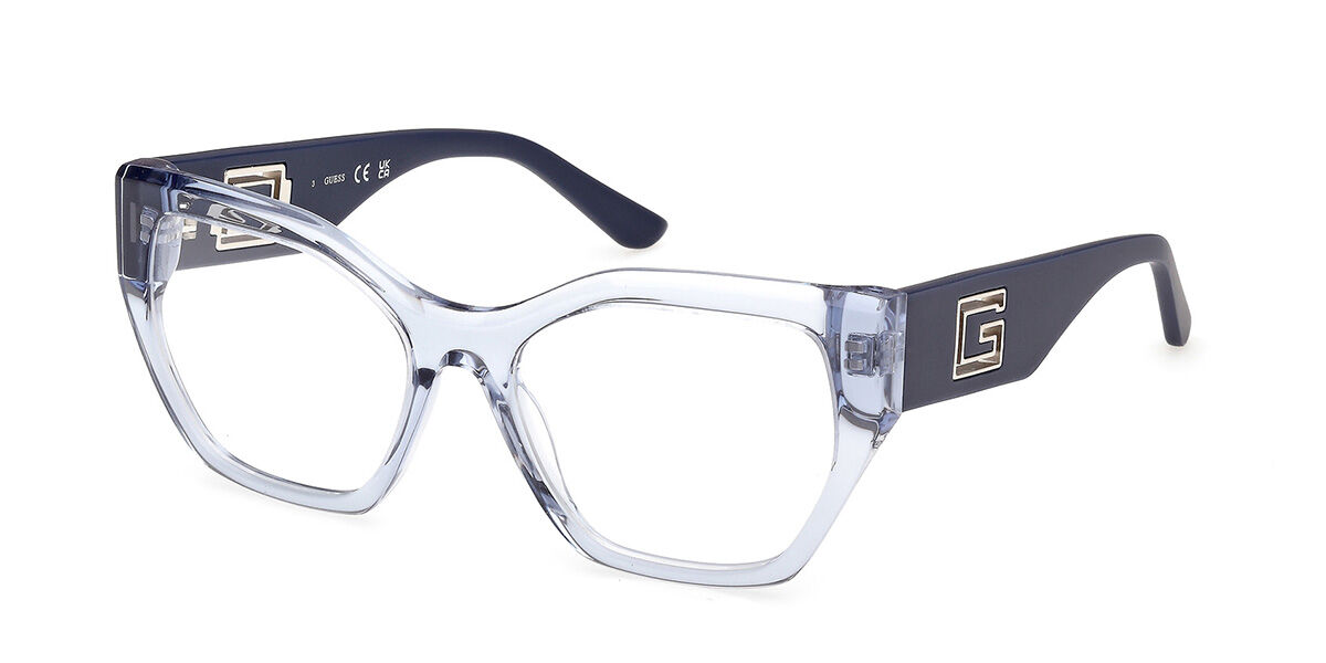 Guess GU50357 084 Women's Eyeglasses Blue Size 53 (Frame Only) - Blue Light Block Available
