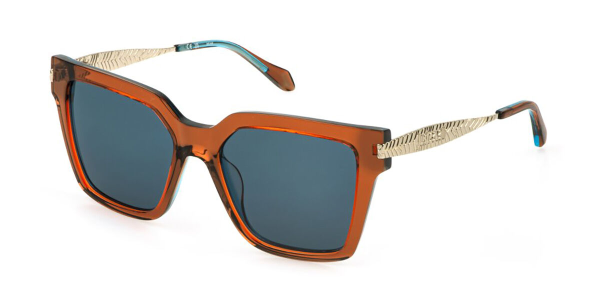 Just Cavalli SJC201 0VBD, Orange frame, Blue lenses