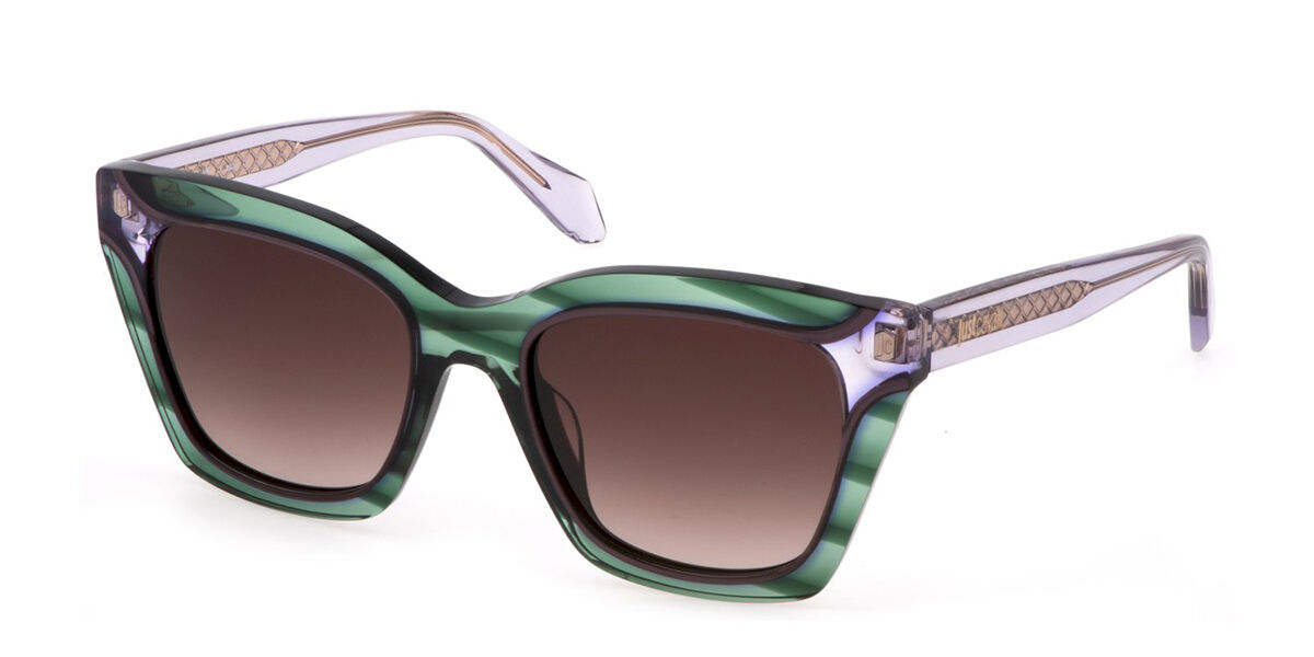 Just Cavalli SJC024V 0VBT, Green frame, Brown lenses