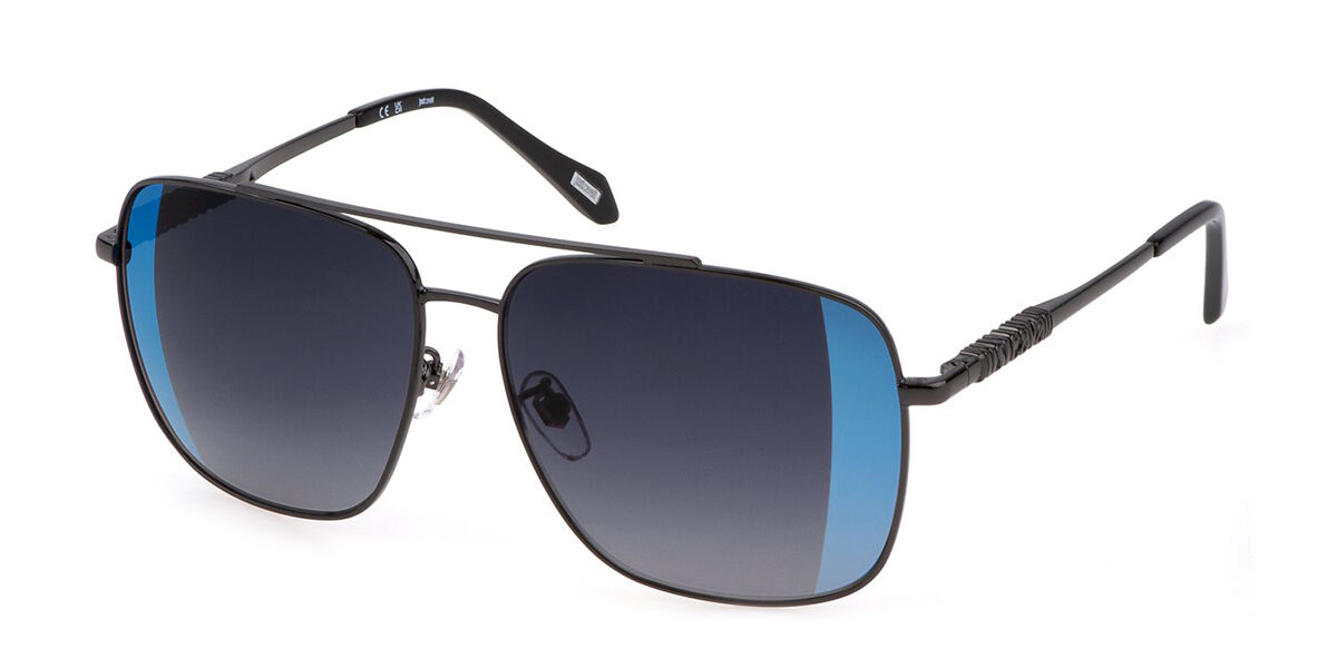 Just Cavalli SJC030 0584, Black frame, Grey Blue Mirror lenses