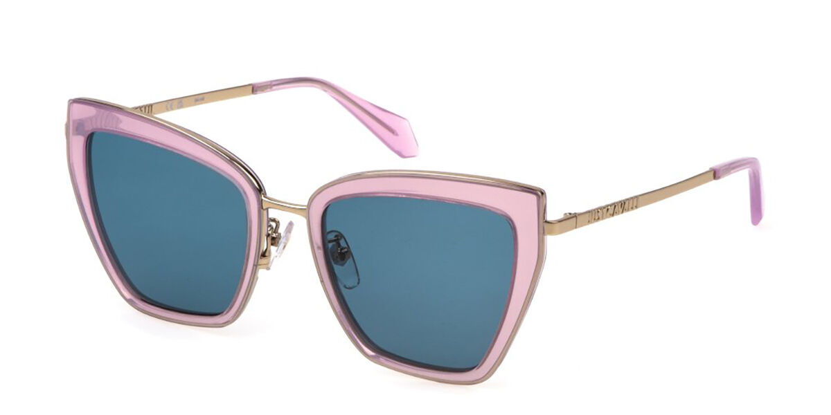 Just Cavalli SJC092 06SM, Pink frame, Blue lenses