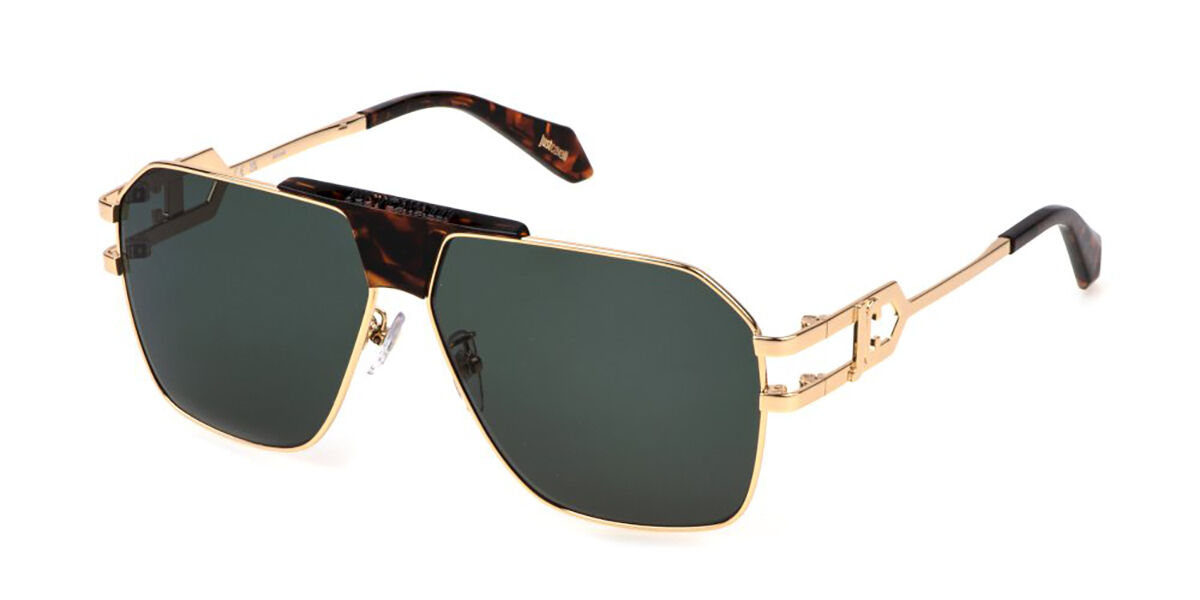 Just Cavalli SJC094 0300, Gold frame, Green lenses