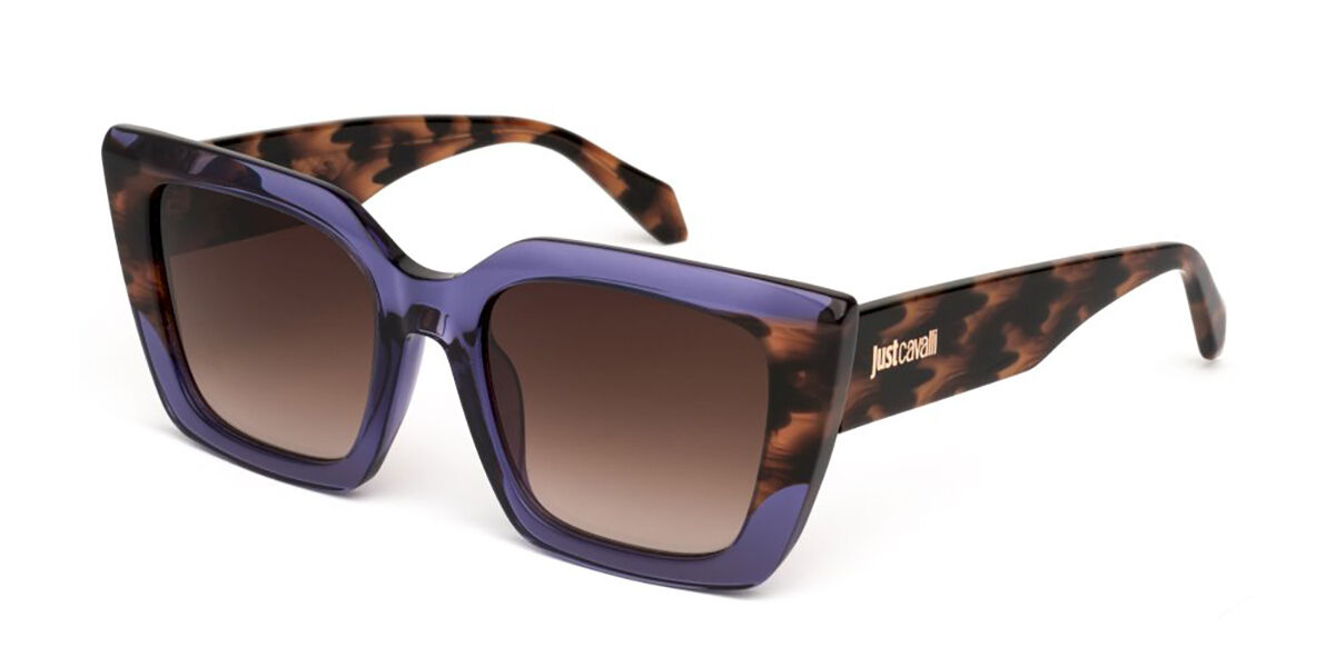 Just Cavalli SJC099V 0D81, Purple frame, Gradient Brown lenses
