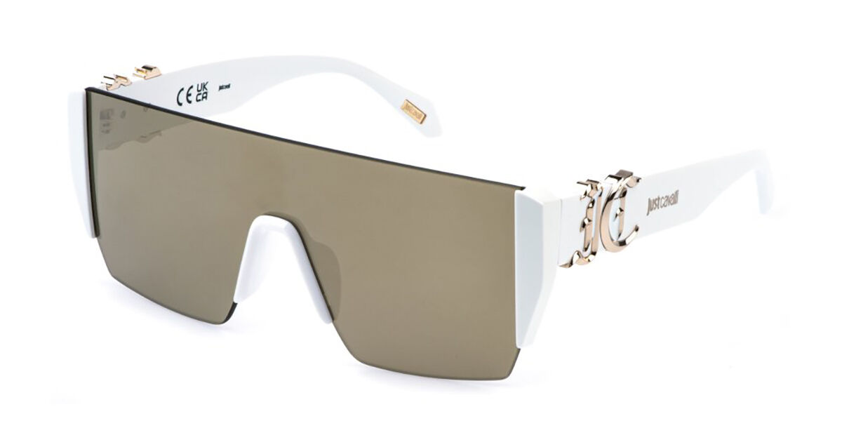 Just Cavalli SJC112 847X, White frame, Brown Gold Mirror lenses