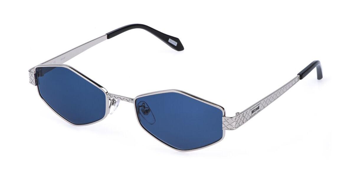 Just Cavalli SJC180 0579, Silver frame, Blue lenses