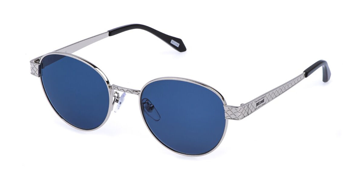 Just Cavalli SJC181 0579, Silver frame, Blue lenses