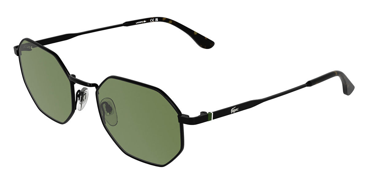Lacoste L280S 001, Black frame, Green lenses