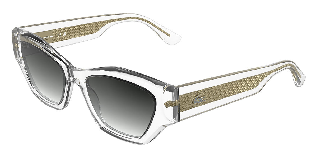 Lacoste L6072S 970, Clear frame, Gradient Grey lenses