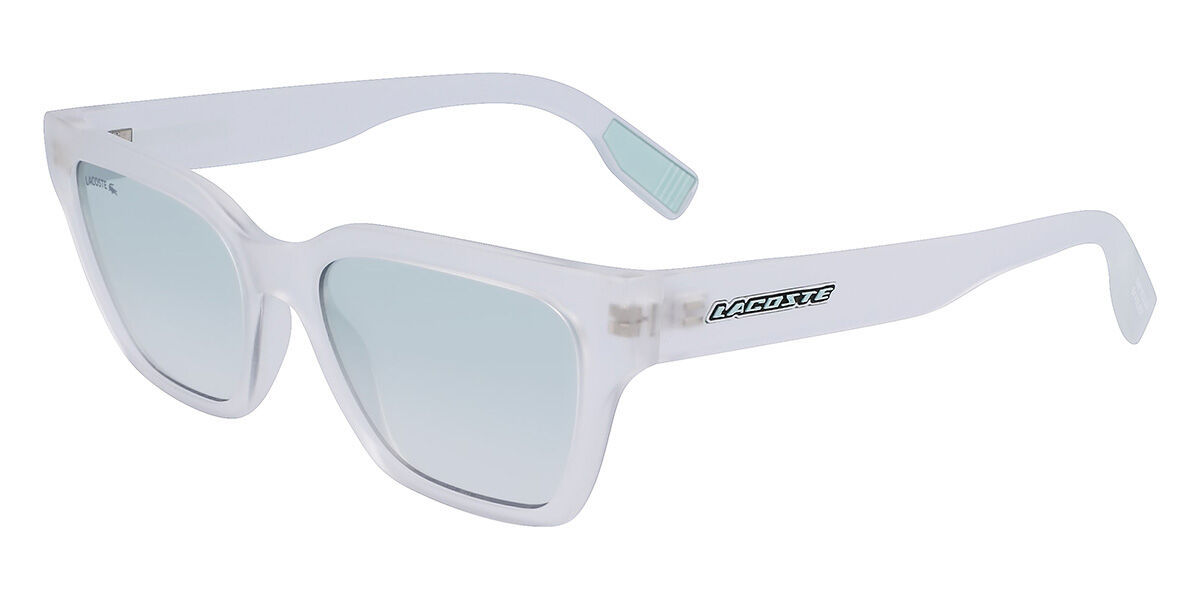 Lacoste L6002S 970, Clear frame, Blue lenses