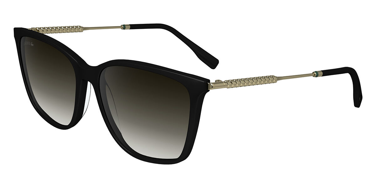 Lacoste L6016S 001, Black frame, Gradient Grey lenses