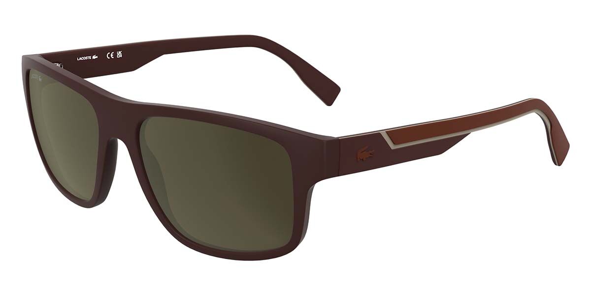 Lacoste L6057S 601, Burgundy frame, Brown lenses