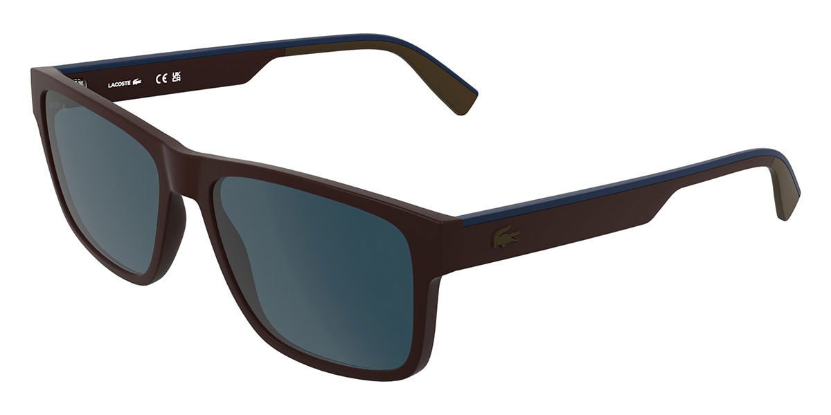 Lacoste L6076S 601, Burgundy frame, Blue lenses