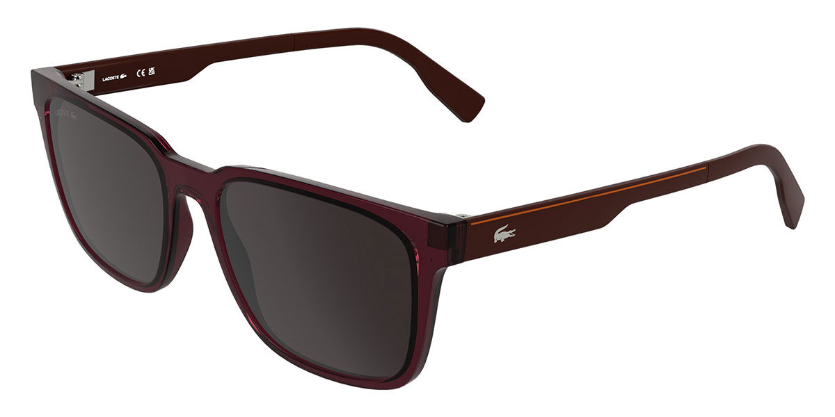 Lacoste L6077S 601, Burgundy frame, Grey lenses